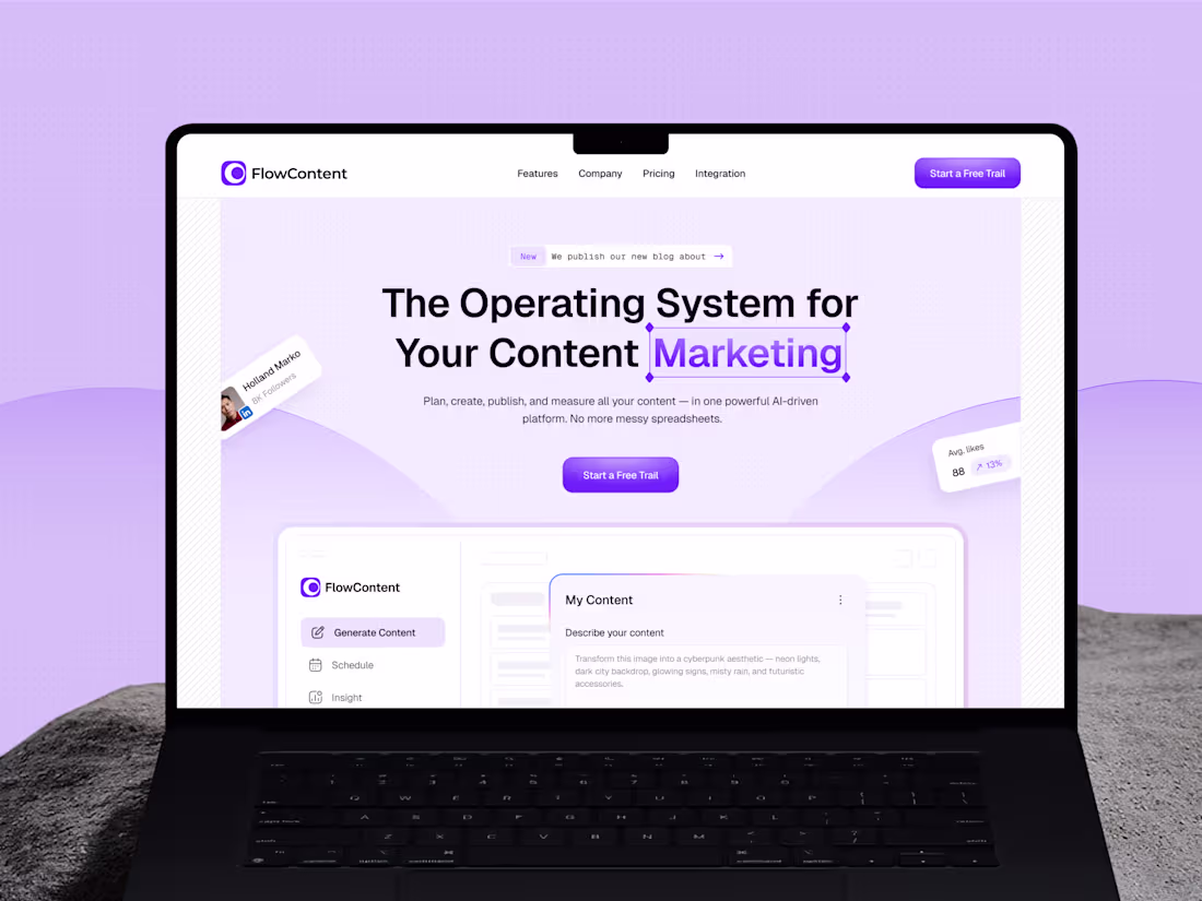 Cover image for FlowContent AI SaaS Website Development