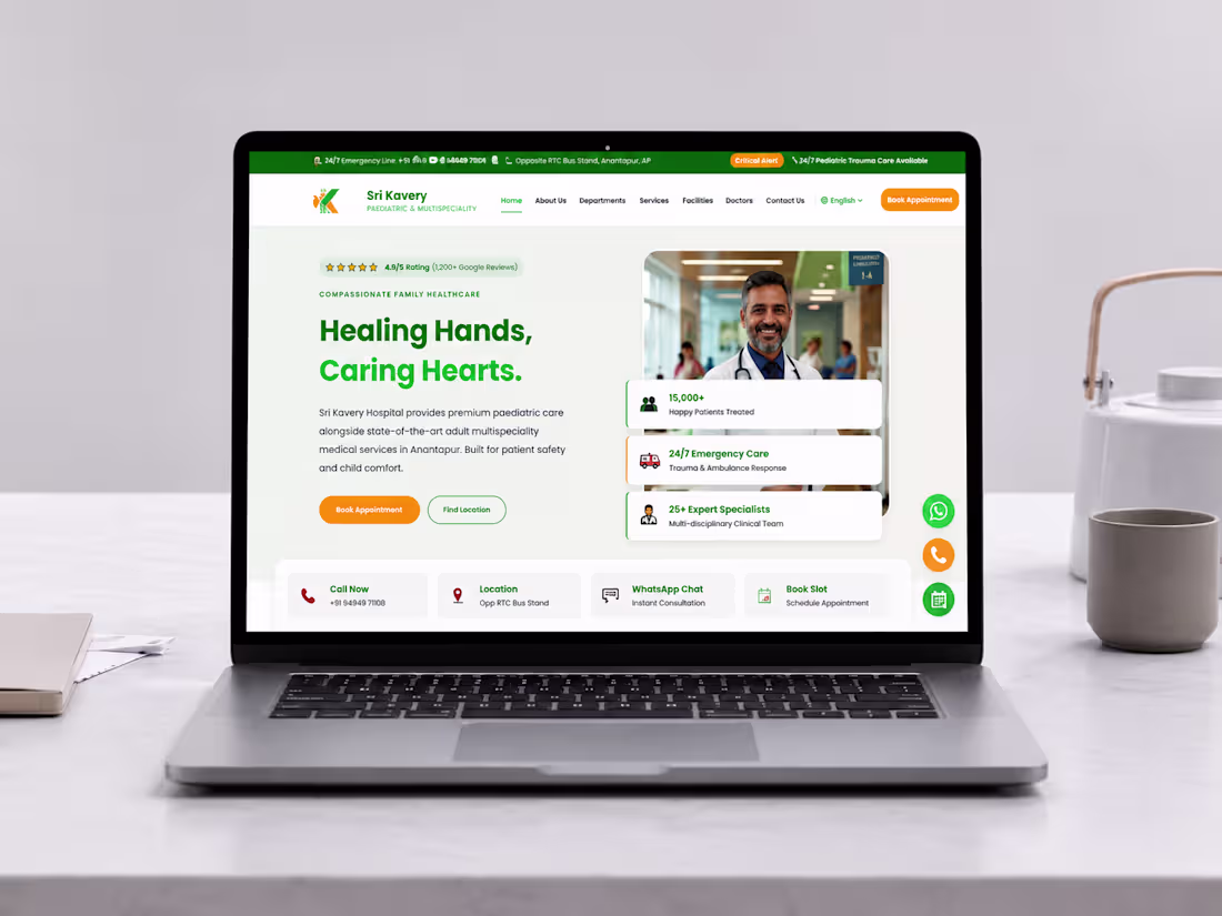 Cover image for Developed a high-performance hospital website