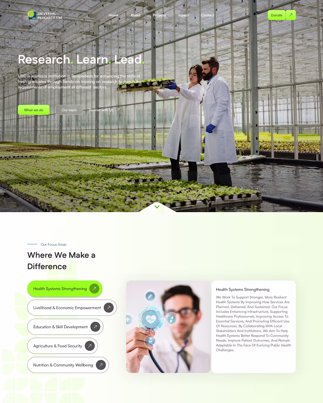 Cover image for Universal Research Care Ltd. — Institutional Website Design