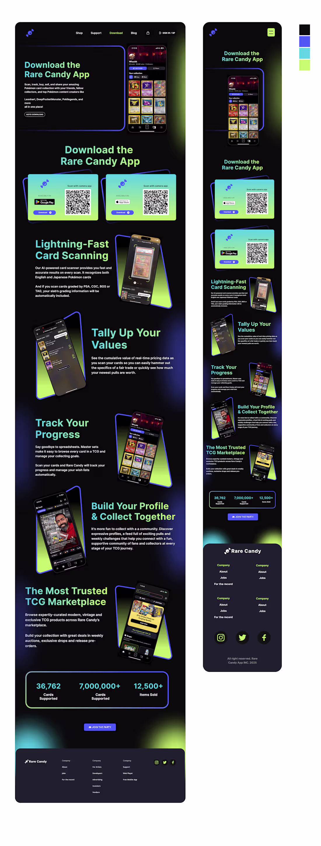 Cover image for Rare Candy App -Download Page UI