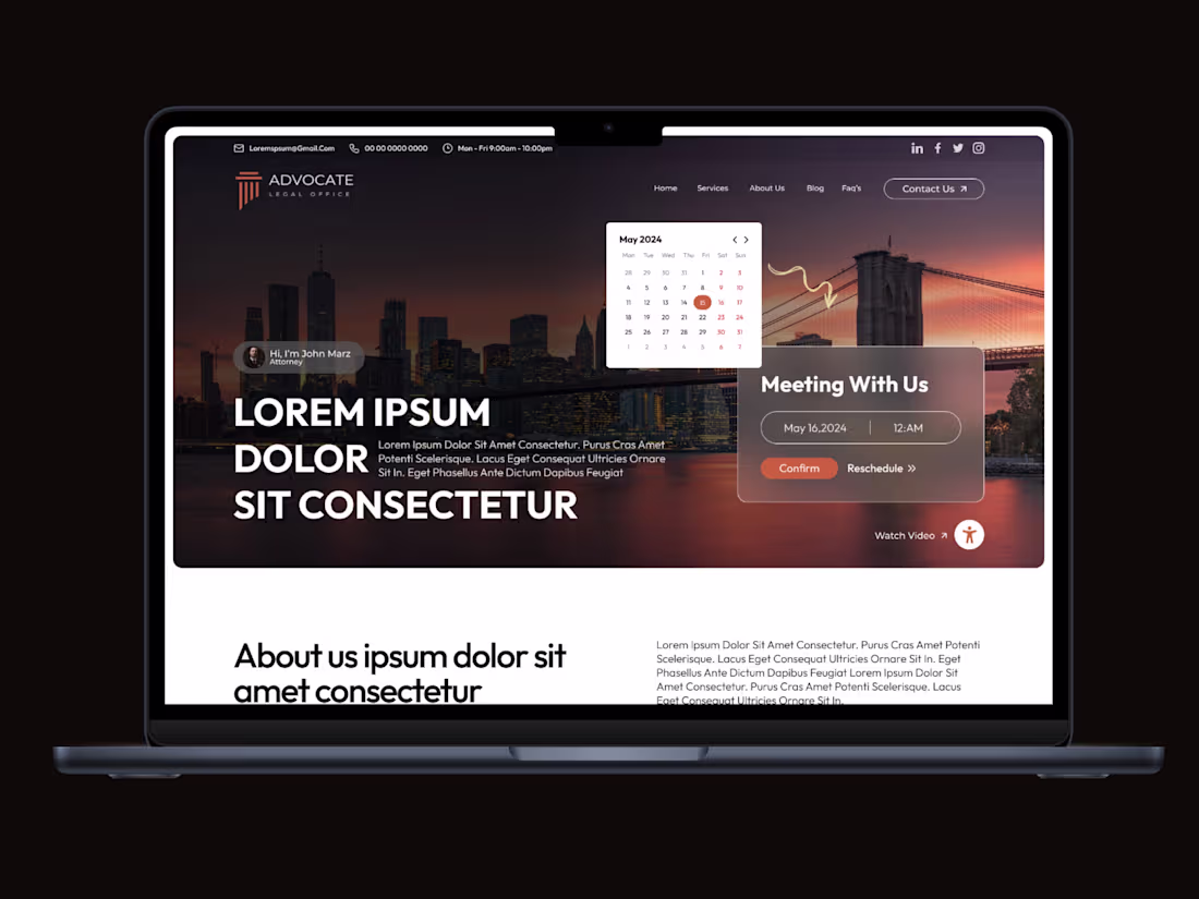 Cover image for Professional Lawyer Website UX/UI Design

This