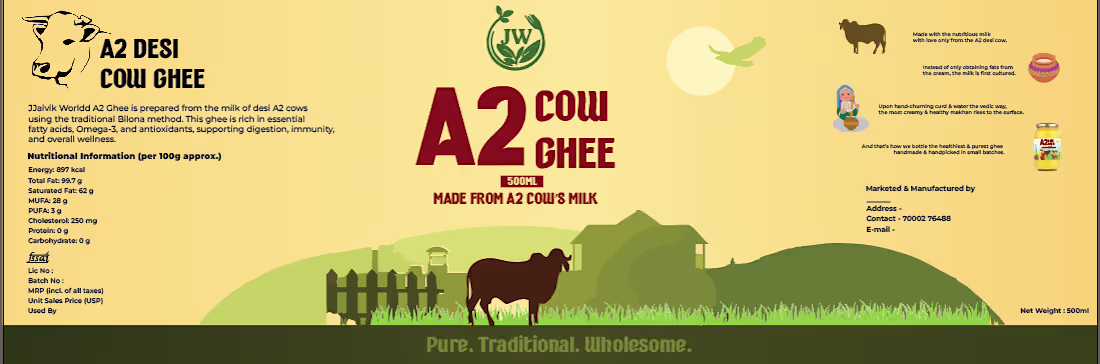 Cover image for Pure A2 Desi Cow Ghee – Bilona Method | Traditional, Wholeso...