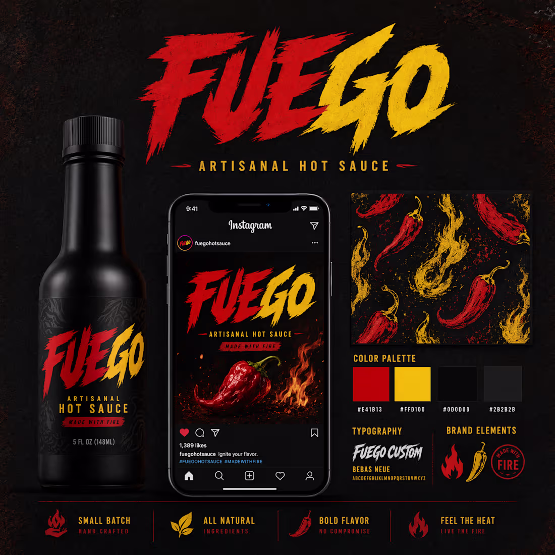 Cover image for Ignite Your Brand: FUEGO's Bold Hot Sauce Identity Design