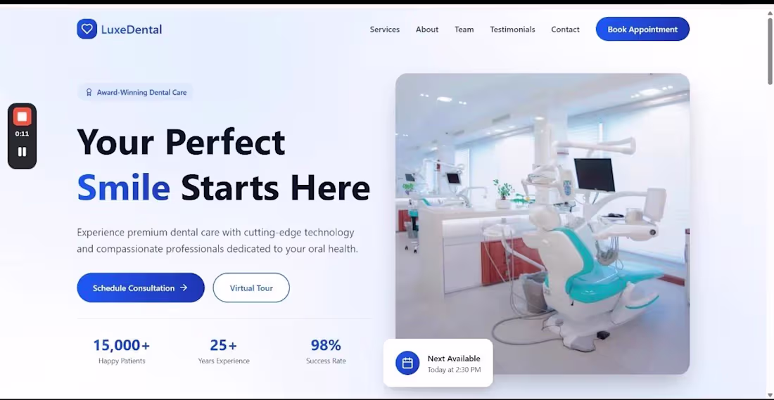 Cover image for A modern Dentist website that