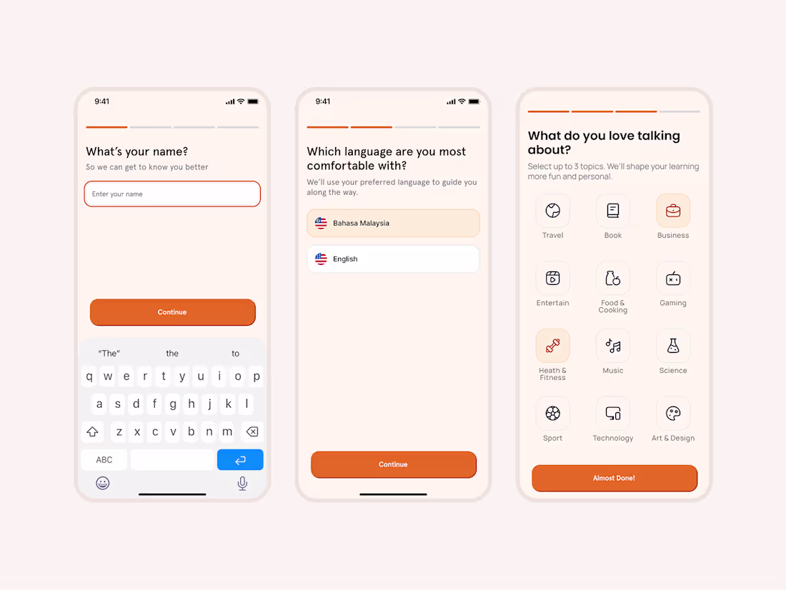 Cover image for AI learning App - Onboarding