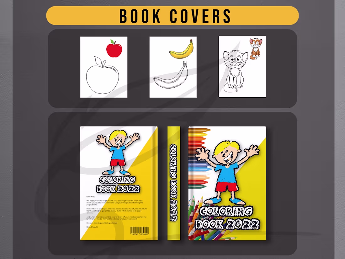 Cover image for Book/Ebook Cover Design and Coloring Page 