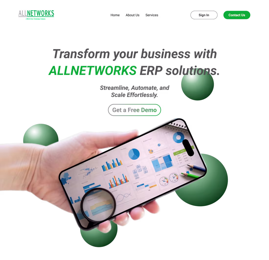 Cover image for ERP Solutions Company Website – AllNetworks