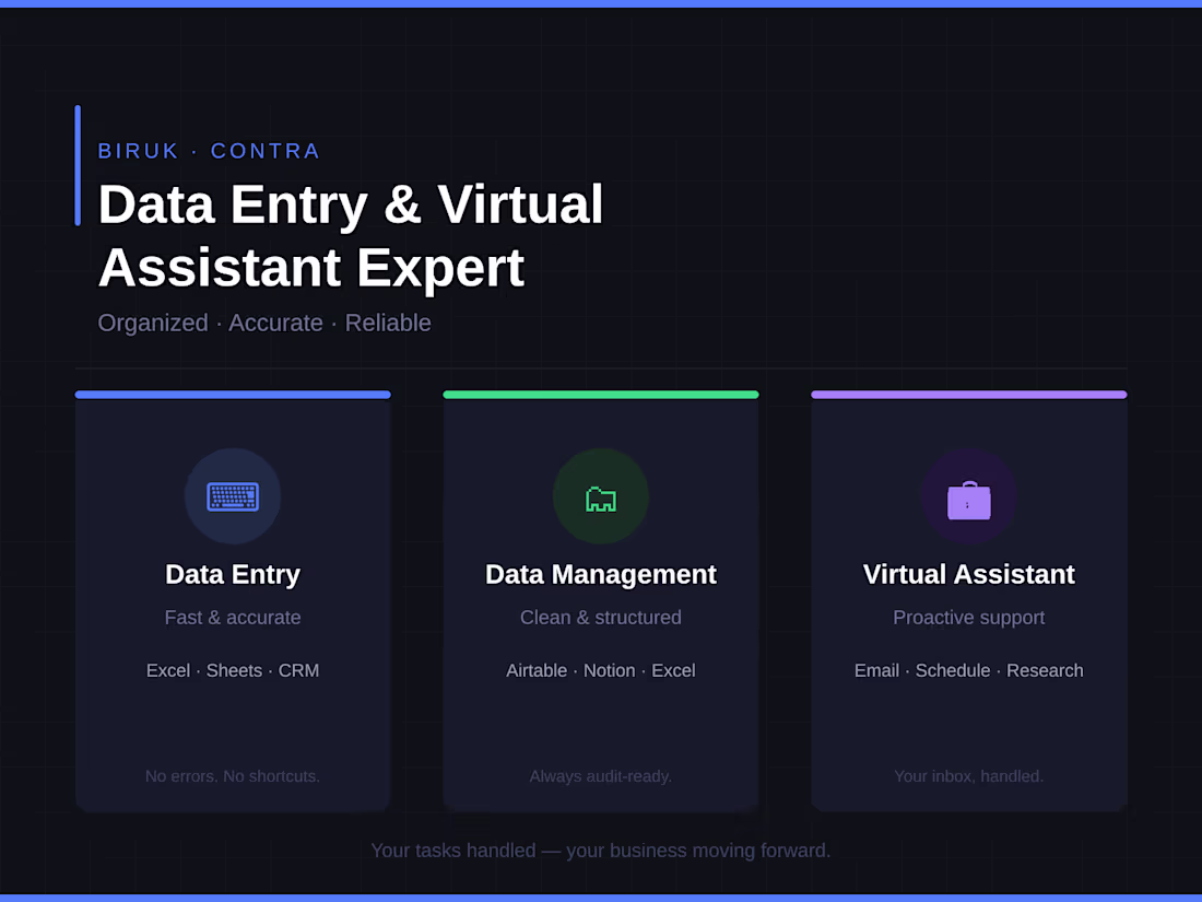 Cover image for I provide accurate data entry,