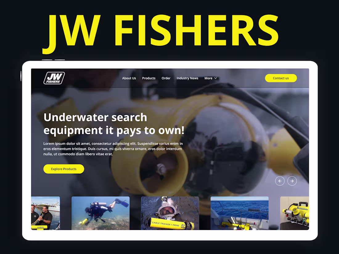 Cover image for JW Fishers UI/UX Design of website/Redesign :: Behance