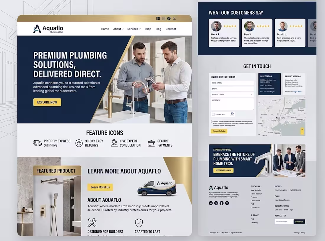 Cover image for Aquaflo: Modern Corporate Web Design