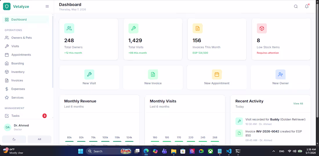 Cover image for Vetalyze — Multi-Tenant Veterinary SaaS