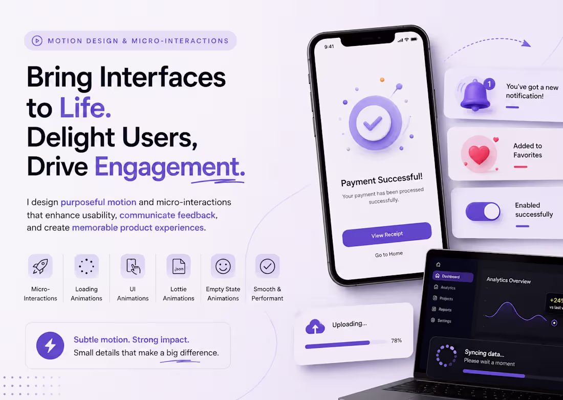 Cover image for Motion Design and Micro Interactions