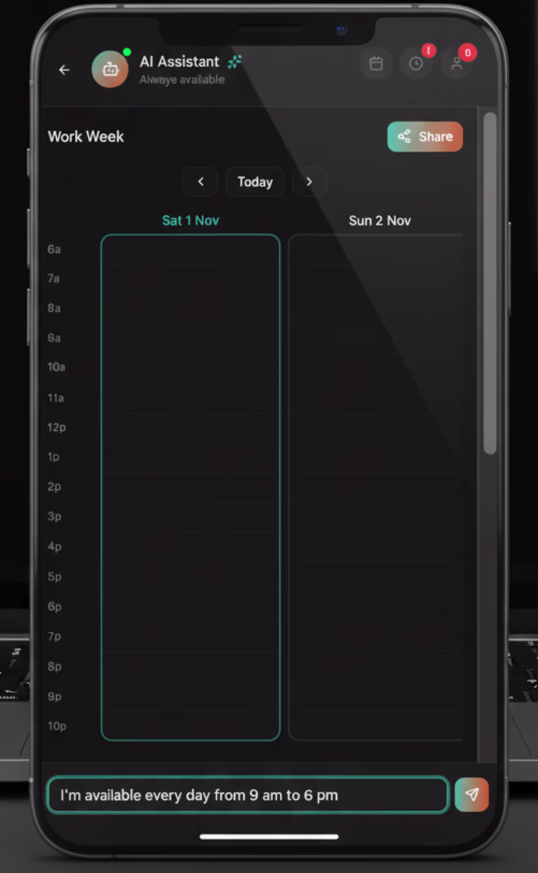 Cover image for When you set your calendar you just set your availabilities ...
