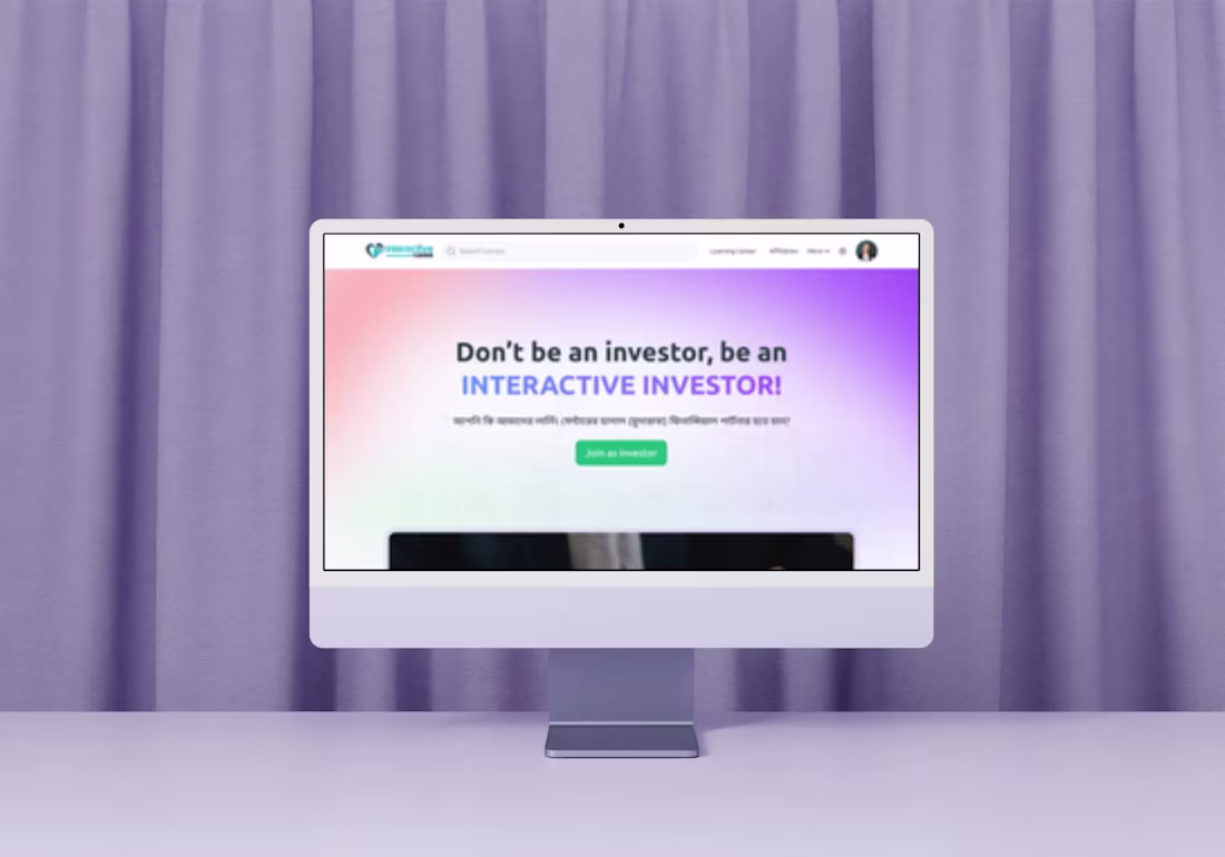 Cover image for Investor Platform Full UI/UX Design