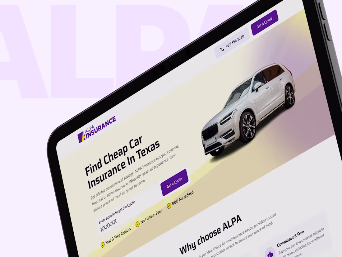 Cover image for Designing a High-Converting Landing Page for ALPA Insurance
