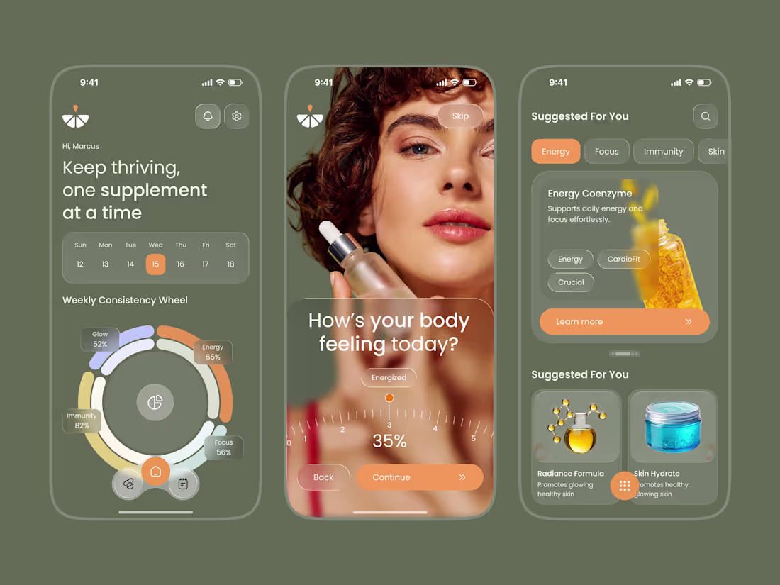 Cover image for Mobile design for Supplement Tracking App