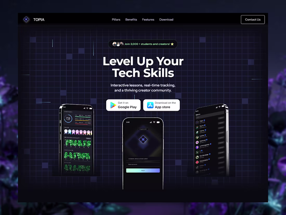 Cover image for Landing Page Design for a Community-Driven Coding Platform