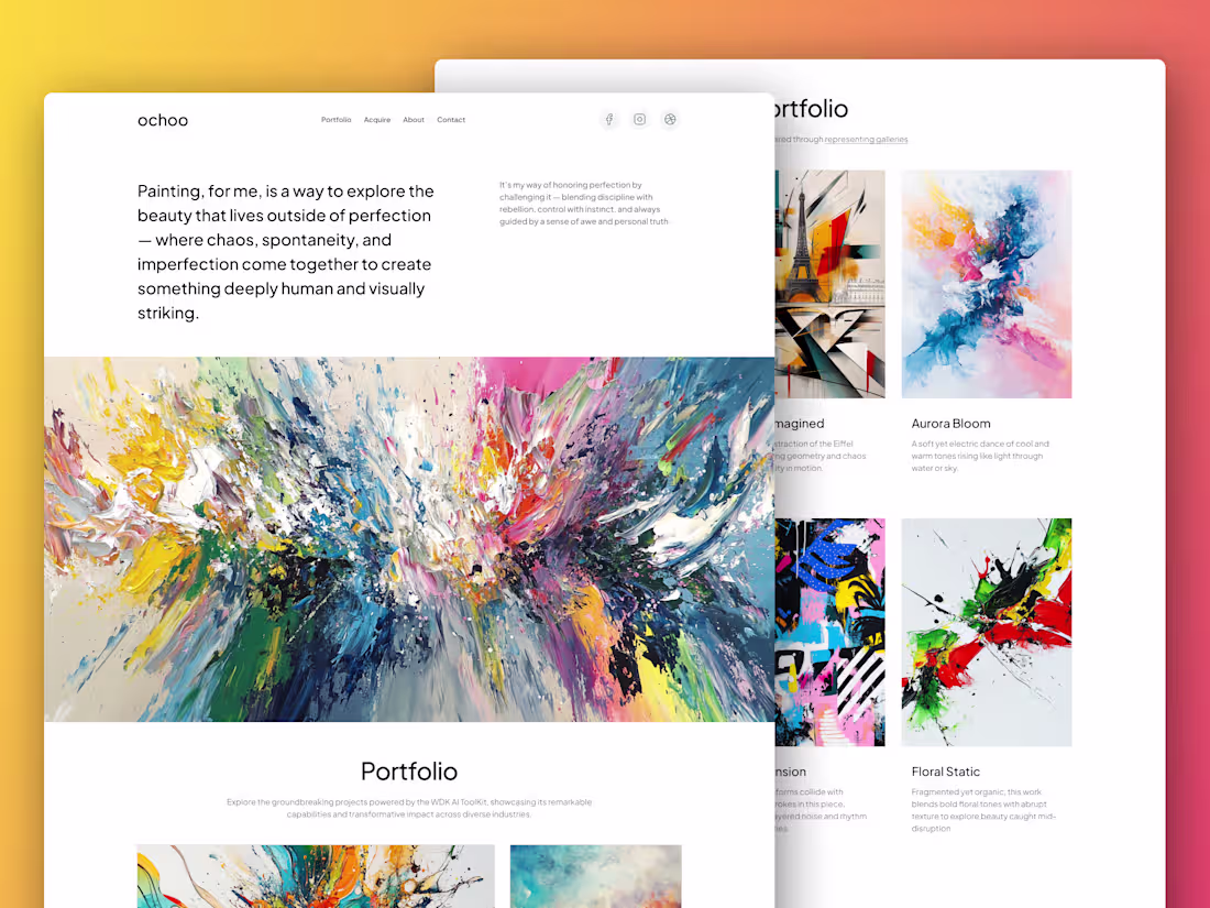 Cover image for Ochoo – Artist Portfolio Website