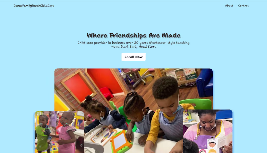 Cover image for Jones Family Touch Child Care - Webflow Design