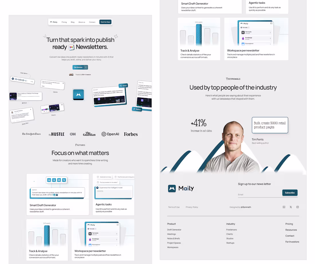 Cover image for Landing Page design Concept to