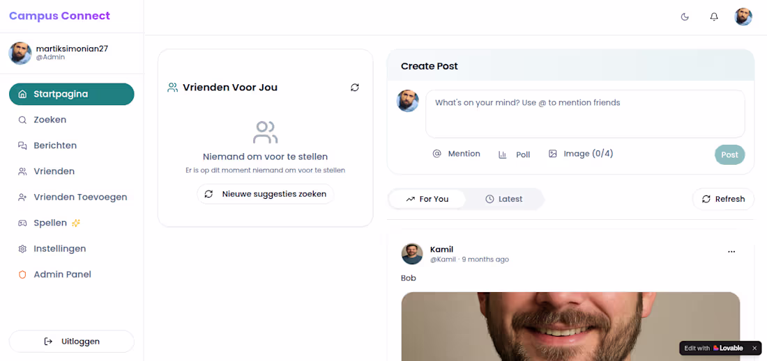 Cover image for I made a Full-stack social