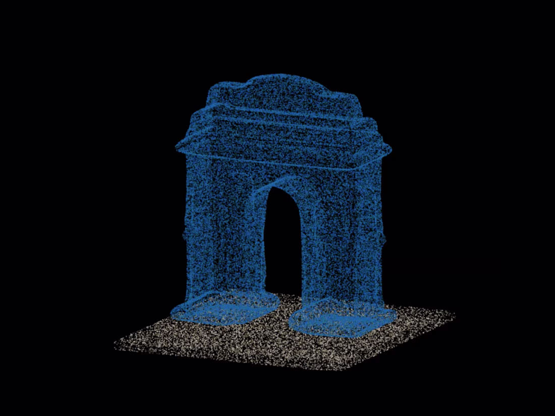 Cover image for Gateway, Mumbai 3d structure in particles. https://www.insta...
