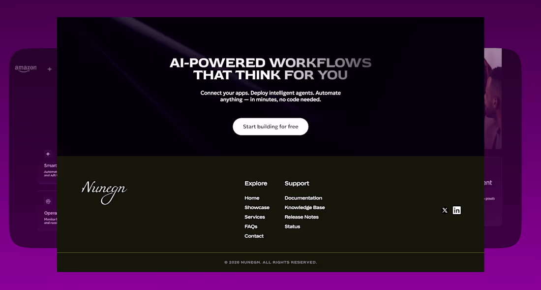 Cover image for Designed footer section