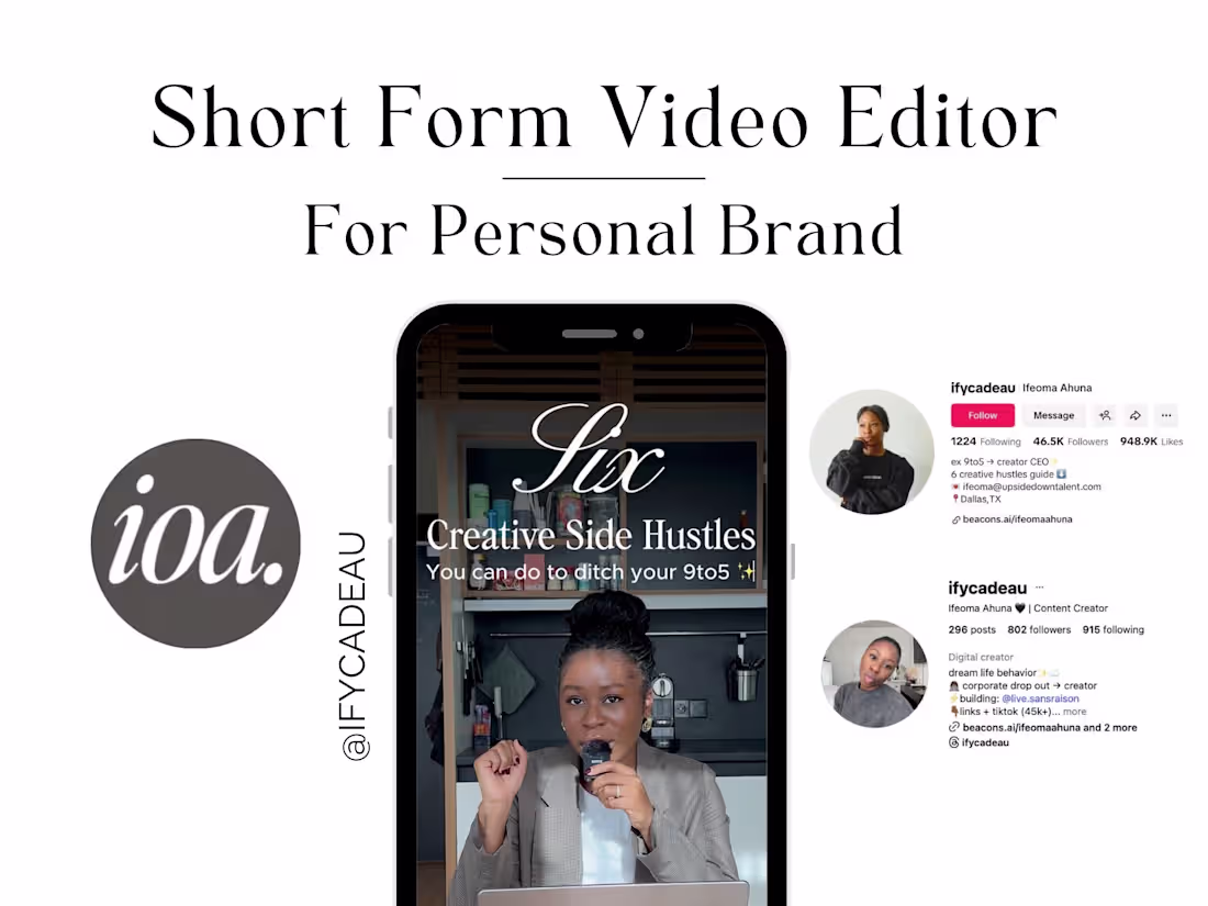 Cover image for Short Form Video Editing Support for Influencer Ifeoma