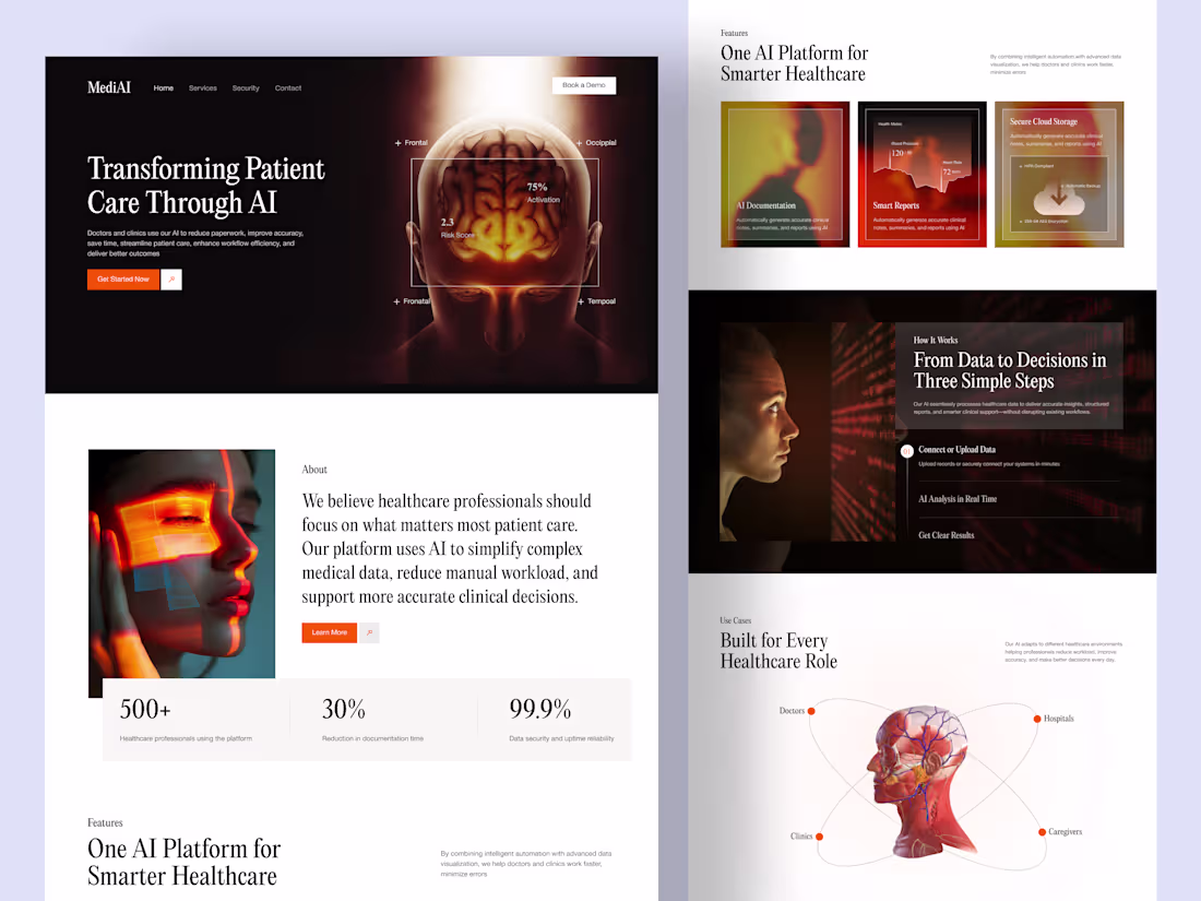 Cover image for AI Healthcare Platform UI/UX Design.
AI-powered