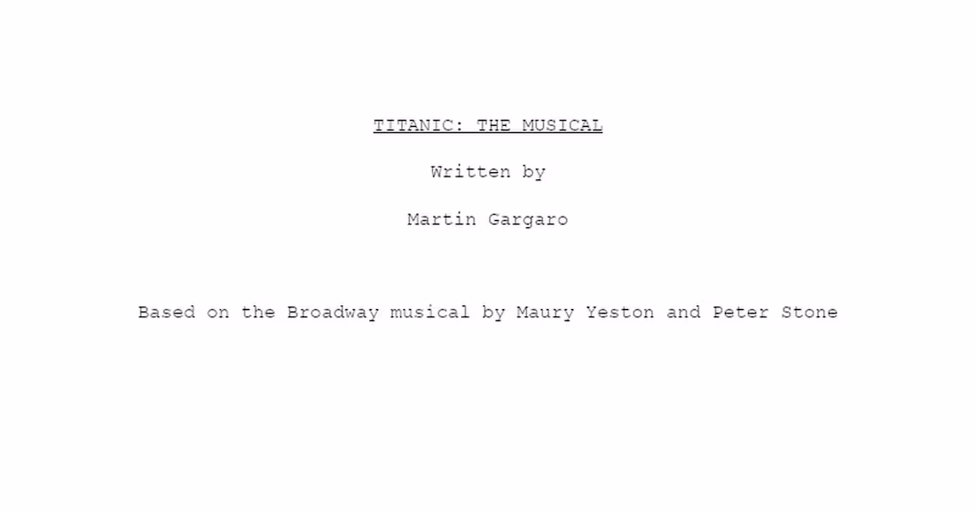 Cover image for Titanic: The Musical Screenplay Adaptation