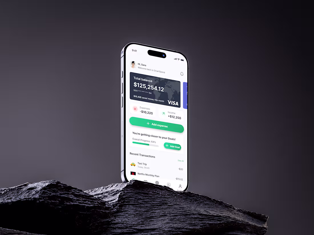 Cover image for SmartSpend – Fintech Mobile App UI/UX Design