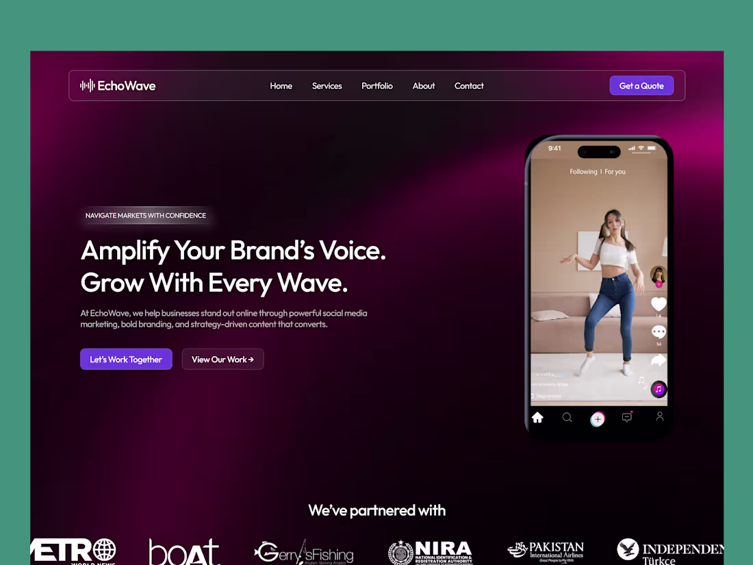 Cover image for Echowave Landing Page
