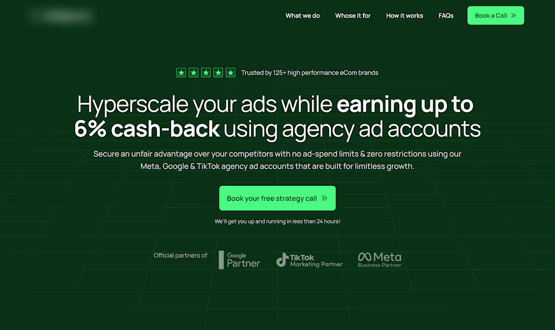 Cover image for Ad Agency Account Service Landing Page