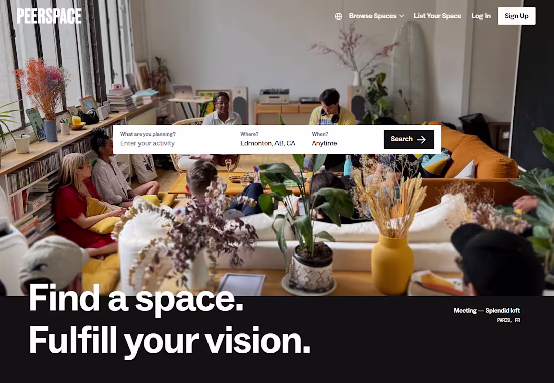 Cover image for React | Peerspace-Style Space Booking Marketplace