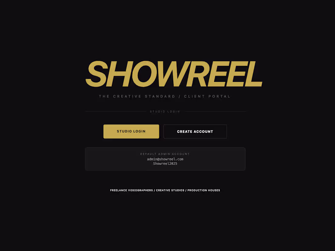 Cover image for Showreel is a client portal