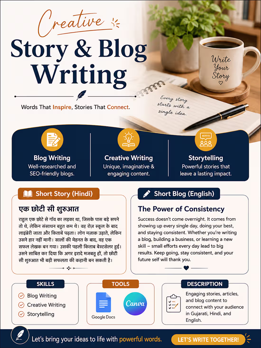 Cover image for Creative Story & Blog Writing