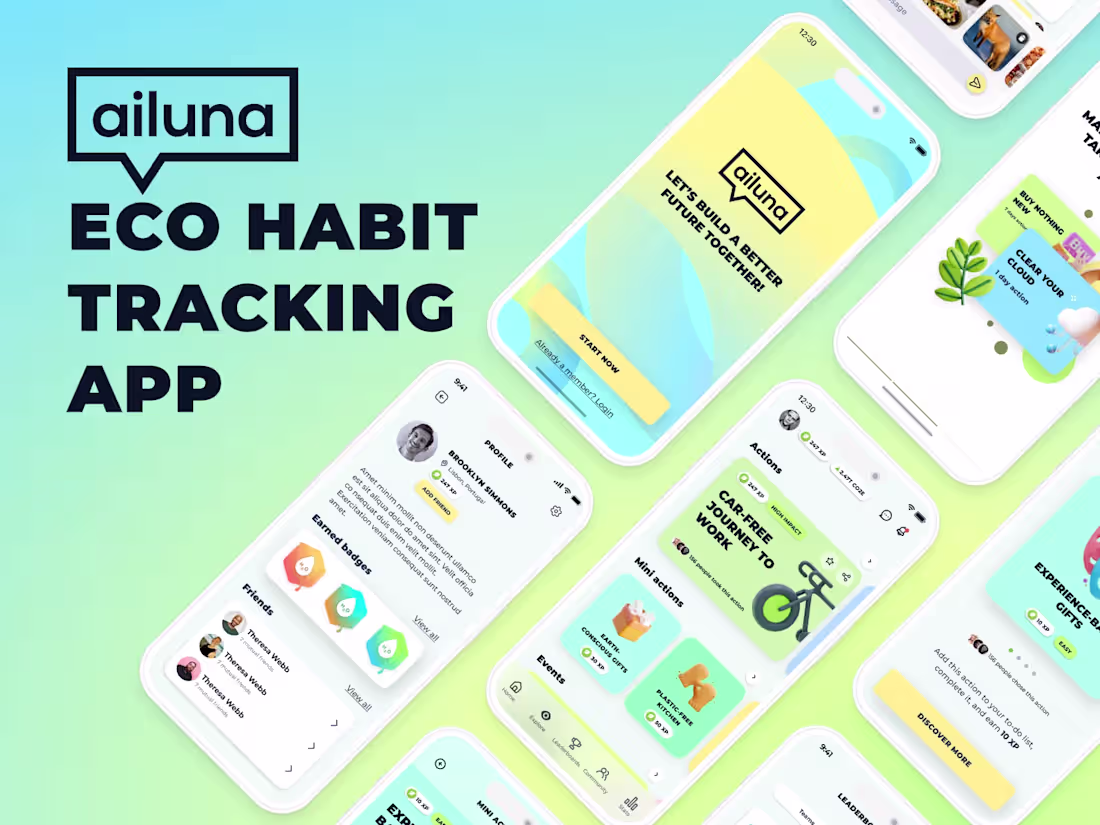 Cover image for Ailuna - Eco Habit Tracking App