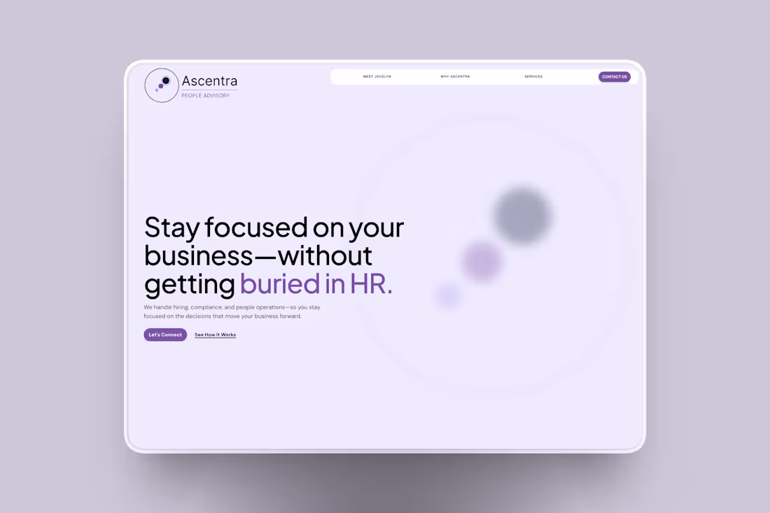 Cover image for  Ascentra People Advisory — Single-Page Framer Website