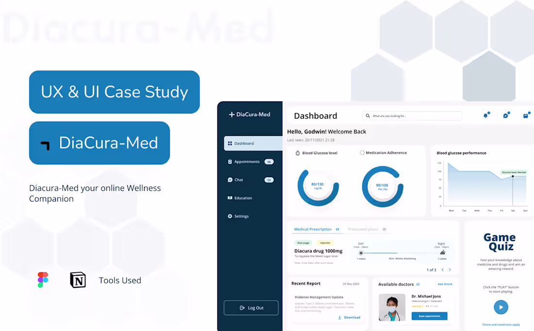 Cover image for DiaCura-Med UX & UI Case Study