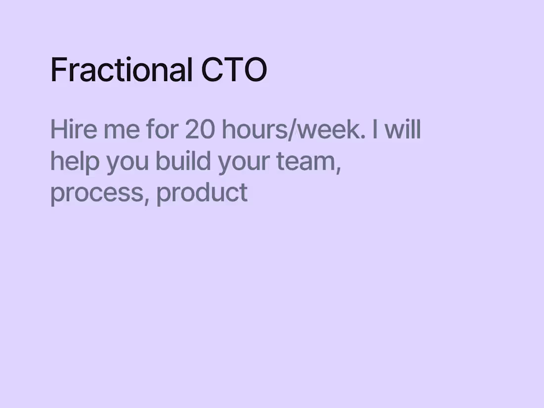 Cover image for Fractional CTO