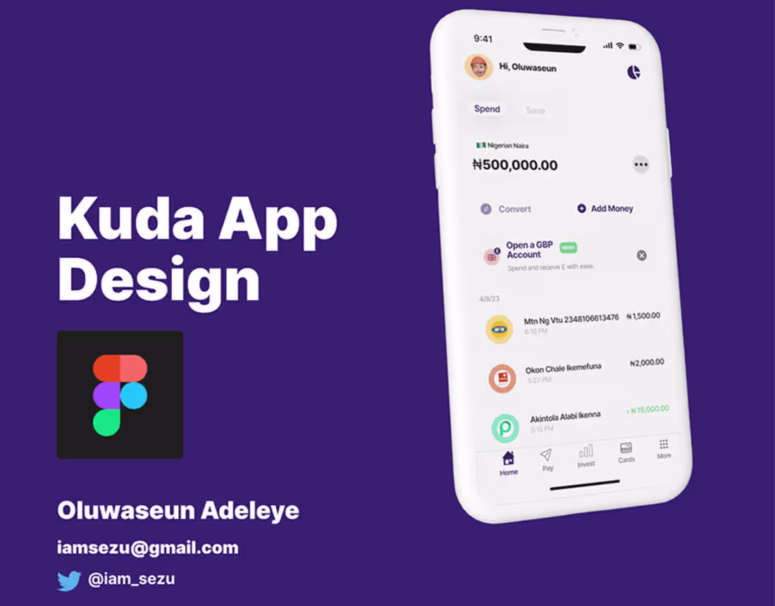 Cover image for Kuda App Replication :: Behance