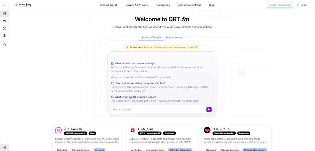 Cover image for DRT NSFW AI Apps