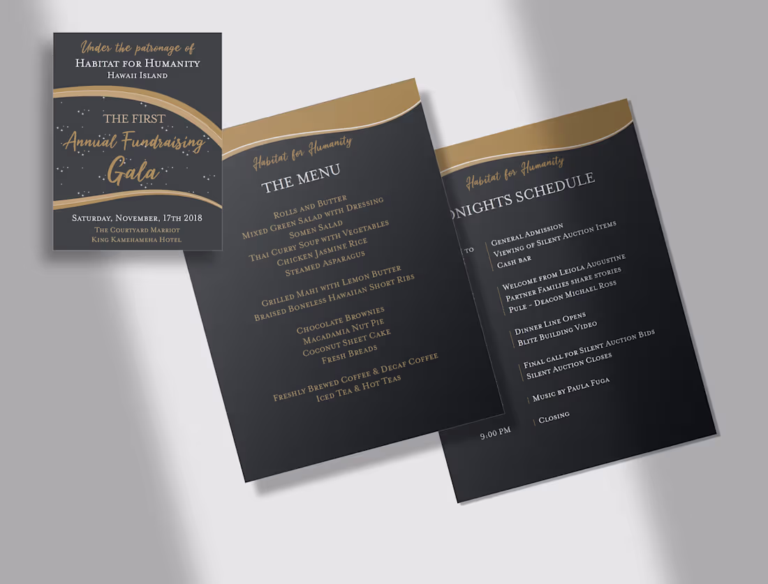Cover image for Habitat for Humanity Gala Program and Menu