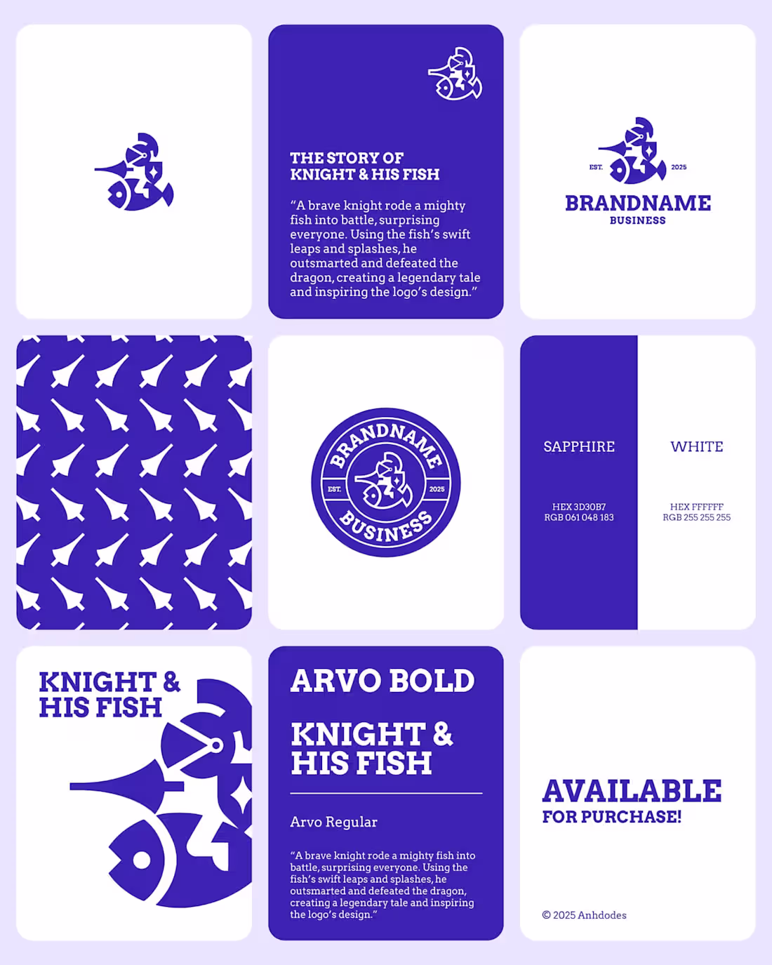 Cover image for Knight Fish Logo design for sale crafted by Anhdodes THE STO...