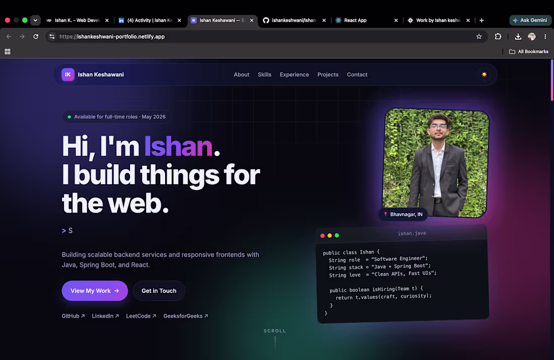 Cover image for Personal Portfolio Website
Over the past