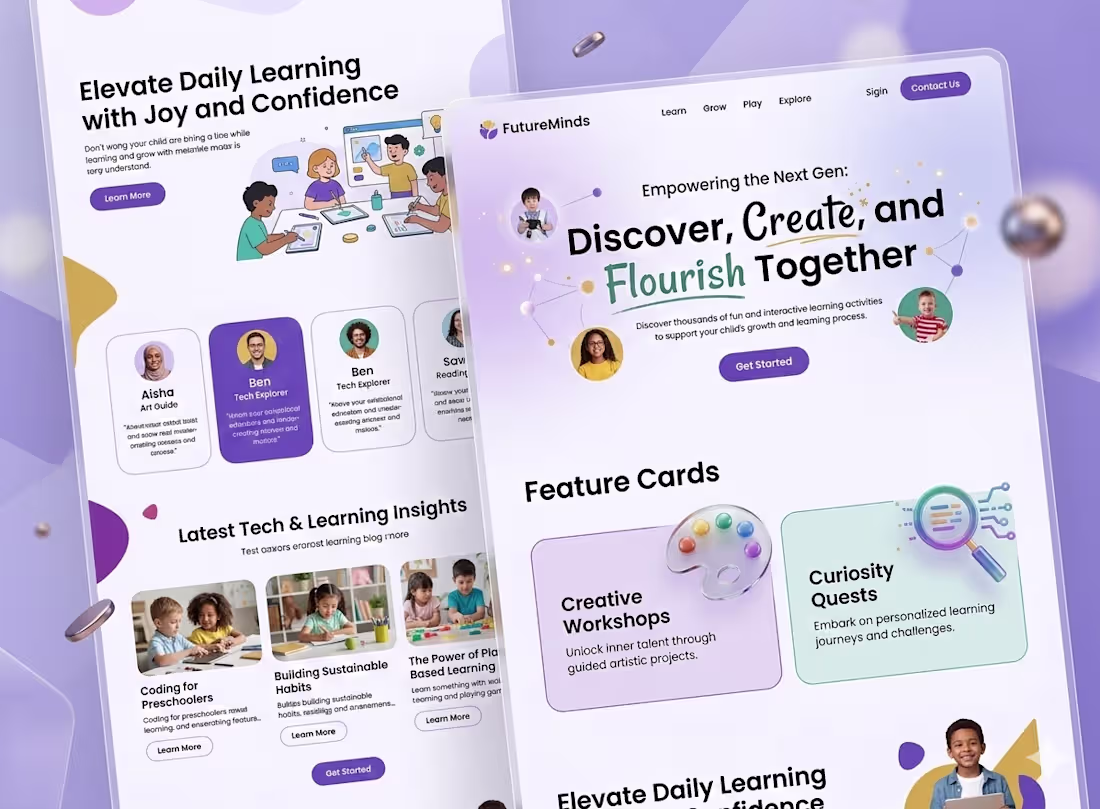 Cover image for FutureMinds Engaging EdTech Landing Page
