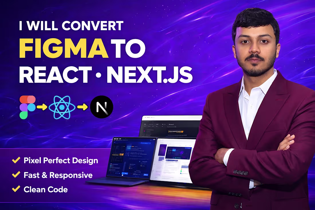 Cover image for I will convert figma design to responsive react website