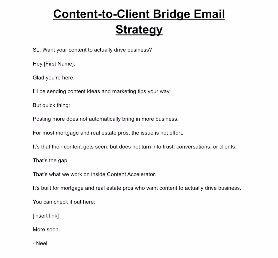 Cover image for Content-to-Client Bridge Email Strategy
This is