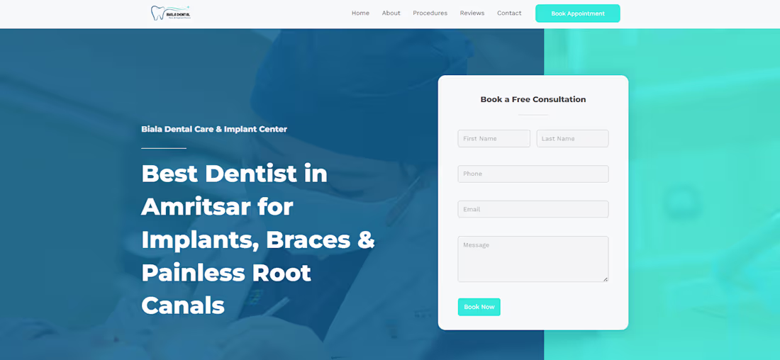 Cover image for Wordpress website for dentist