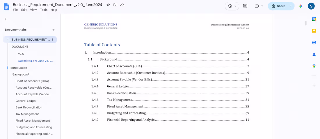 Cover image for Developed a comprehensive Business Requirement